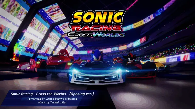 游戏LOGO与主视觉图，融合经典索尼克元素与全新竞技风格