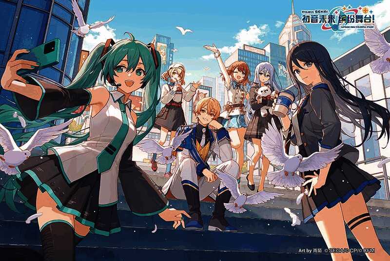 附赠明信片设计精美，印有初音未来形象及SEGA标志元素