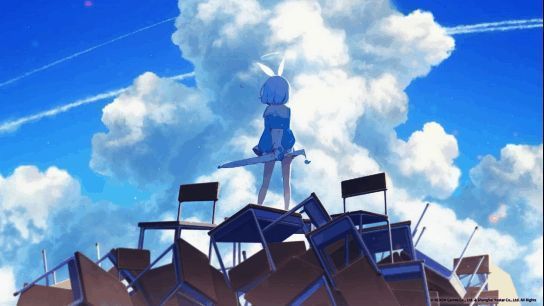 崔尼蒂学院全员合照，背景为夏日海滩场景