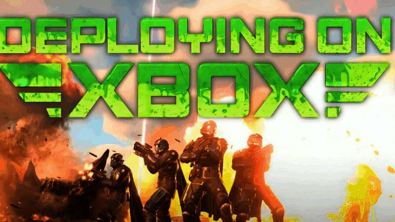 Xbox、PS5与PC玩家共同组队战斗的宣传画面，展示跨平台联机场景