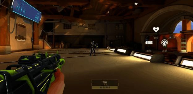 屏幕左侧为训练靶心，右侧为滑动后的准星轨迹显示