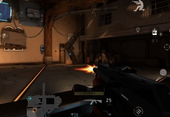 陀螺仪操作界面，手机轻微倾斜控制准星移动