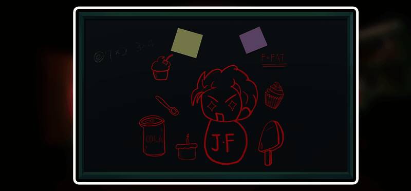 房间内窗户旁的细节特写，突出显示小黑板位置