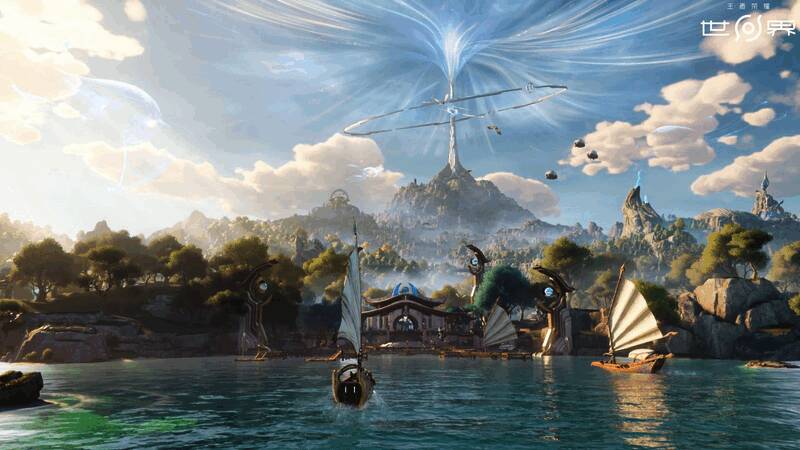 稷下学院场景，融合徽派建筑与新中式风格，气势恢宏