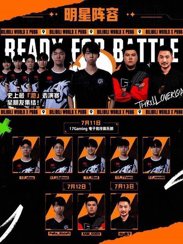 多位PUBG知名选手合影，神情专注准备登场