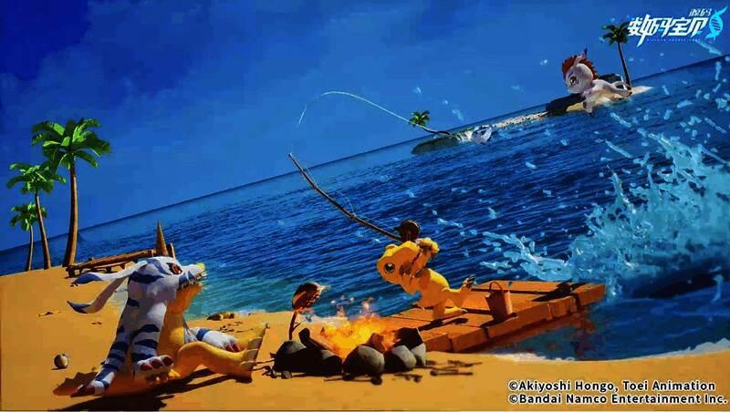 盲盒开箱动画预览，数码兽从盒子中跃出，特效炫目