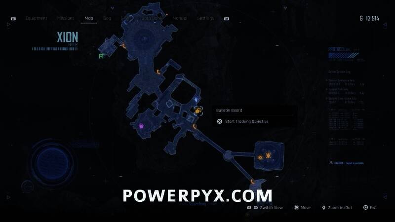 玩家角色正在与废土地区的告示板互动，界面弹出任务交付提示