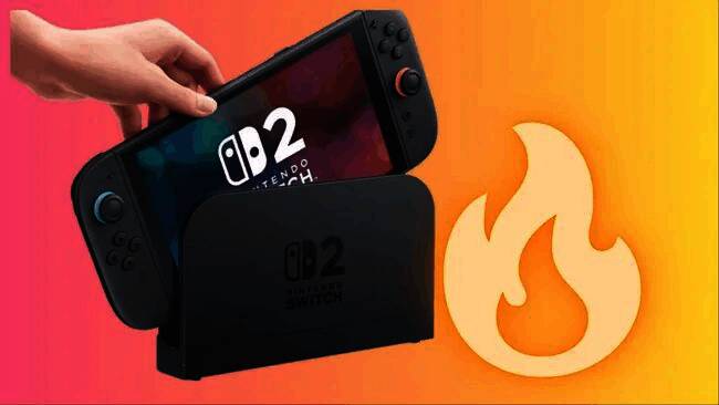 任天堂Switch2主机外观展示，背面散热孔清晰可见