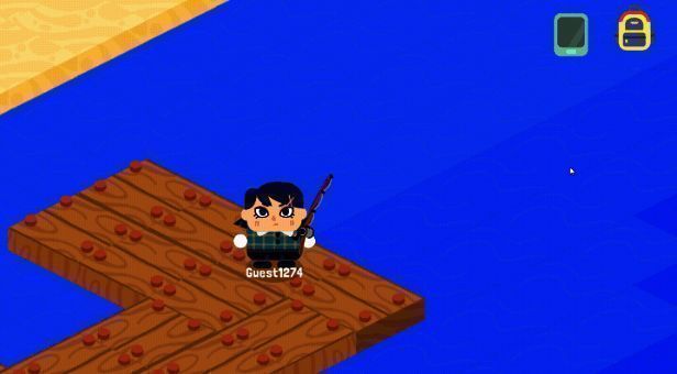 玩家与猫咪在草地上嬉戏的画面，背景是色彩缤纷的小镇建筑