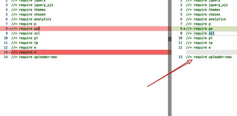 文件对比界面展示，红色高亮标记差异部分