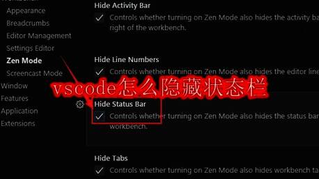 VSCode主界面显示完整状态栏的示意图