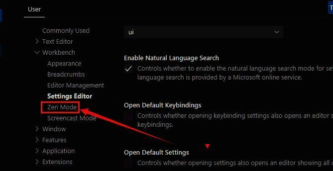 Zen Mode详细设置界面展示