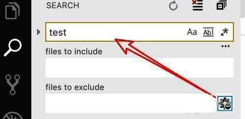 VSCode查找界面已输入关键字，正在进行全文本搜索