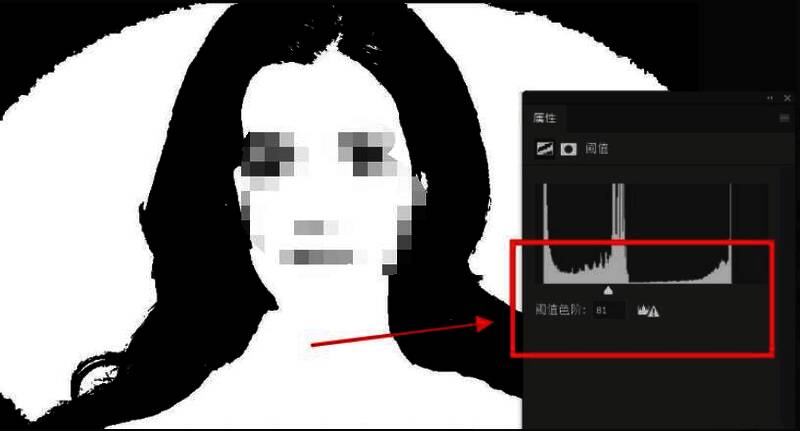 色阶调整面板显示具体参数设置，图像呈现明显明暗对比