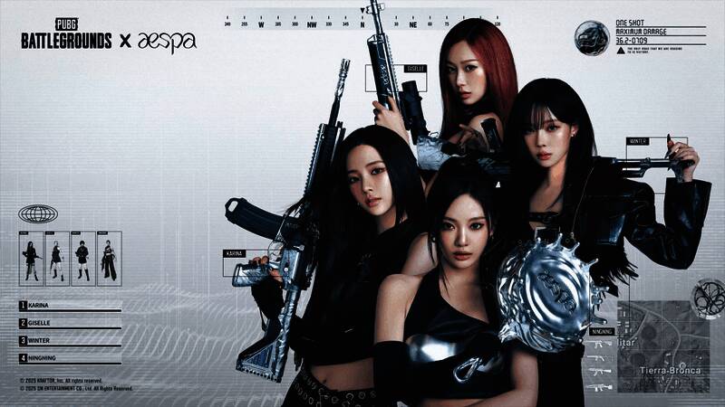 aespa成员集体亮相舞台，灯光闪耀，气氛热烈