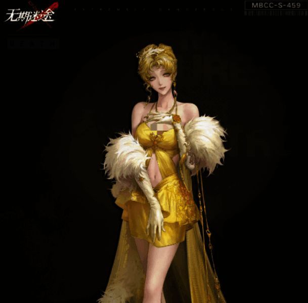 蜜莉释放技能时的画面，一道金色光束锁定敌方目标，周围敌人被高亮标记