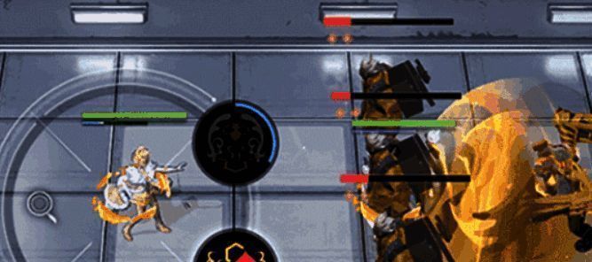 蜜莉与队友联动画面，法术光芒环绕两人，提升攻击力特效明显