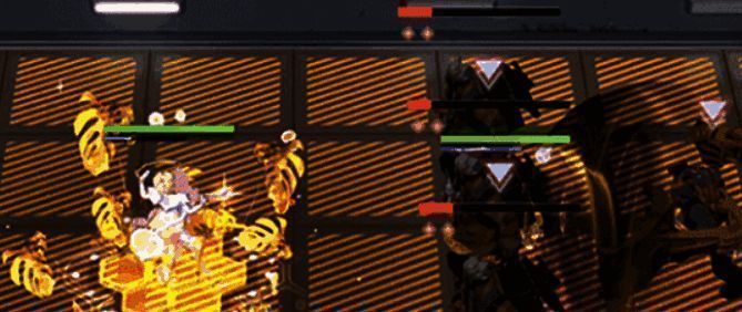 敌人被多重法术击中，画面充满能量波动与爆炸特效