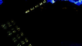 《空之轨迹 the 1st》巴伦诺灯塔场景展示，灯塔在夜晚发出明亮光芒照亮海湾