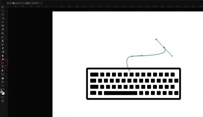 添加电源线后的完整键盘效果图