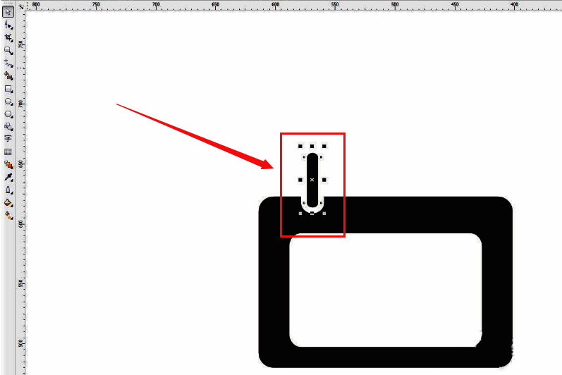顶部左侧白色描边长条圆角矩形设计