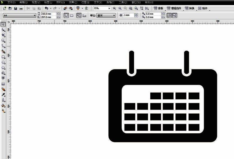 完整日历图标结构，包含多排排列整齐的日期方格