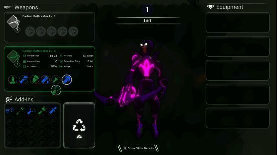 武器与模组系统展示界面，多种插件组合带来无限可能