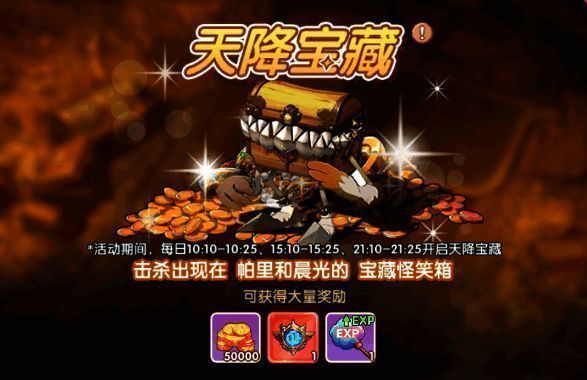 游戏内宝藏怪物刷新时间表，清晰标注各时间段及刷新点位