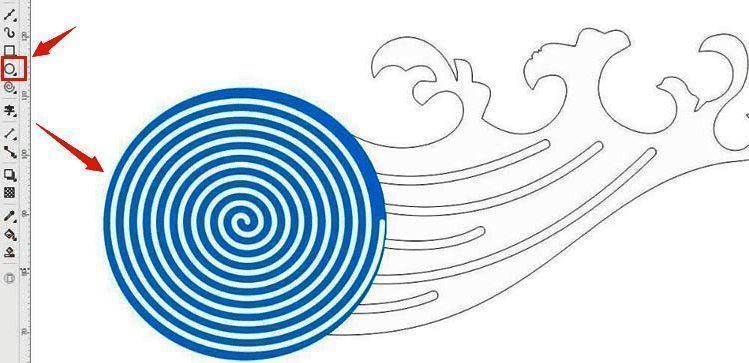 椭圆工具绘制圆形包裹螺纹，并填充颜色进行区分