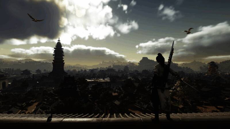 战斗场景展示，主角挥舞长剑与敌人激烈交锋