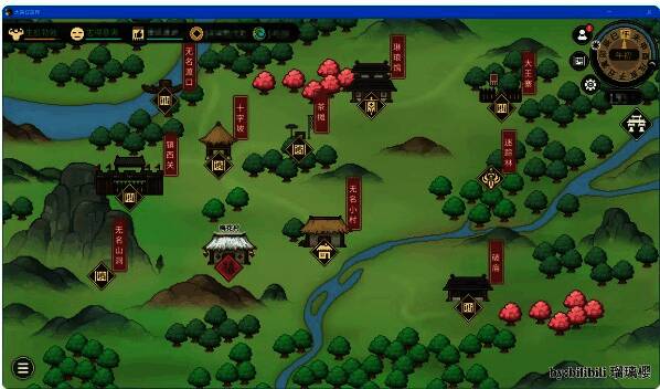 游戏内场景截图显示不同方向通往的未知区域