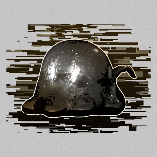 《死亡搁浅2》动物收容所后方场景，地面上散落着金色物质，远处可见史莱姆轮廓