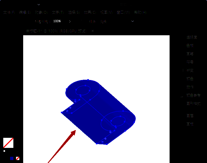 Adobe Illustrator中已完成的渐变立体字效果图展示