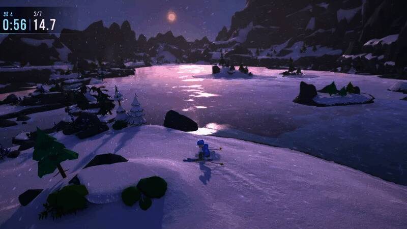 《孤山速降:雪地骑手》极限滑雪挑战场景展示