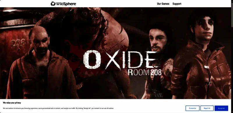 Steam商店页面截图，显示《氧化室208》游戏封面与价格信息