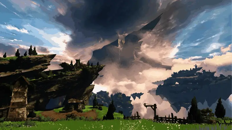 多人合作战斗画面，四名玩家围攻巨型BOSS