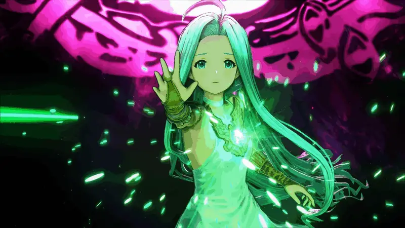 主角团队航行于空中岛屿之间，背景可见巨大生物飞行掠过