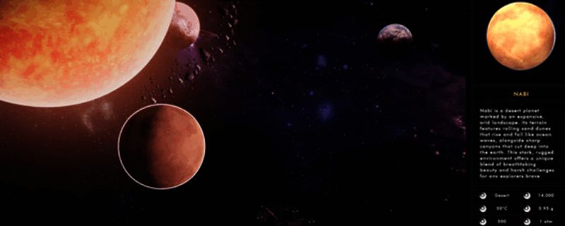 游戏主界面展示科幻风格的星球与角色形象