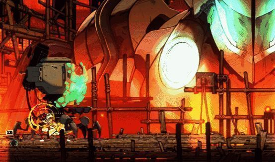 BOSS战画面展现恐蛛坦克与乔武藏正面对峙