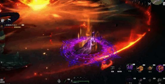 幻刃迷梦蝶释放技能瞬间，蝴蝶翅膀散发红色光芒，地面出现圆形攻击标记