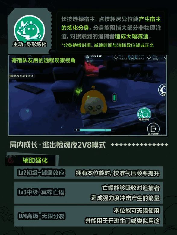 技能释放动画截图，分身阻挡弹道并对敌人造成减速