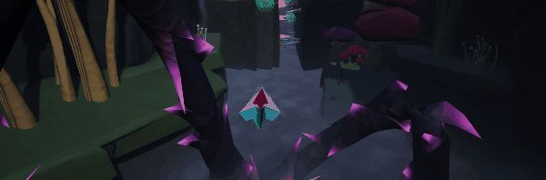 游戏内场景画面，远处是宁静的折纸村庄，近处有纸鹤飞翔