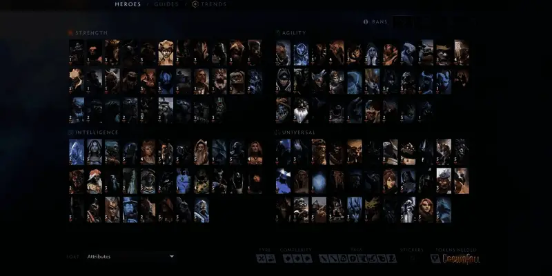 DOTA2中同一英雄多种出装方案示意图