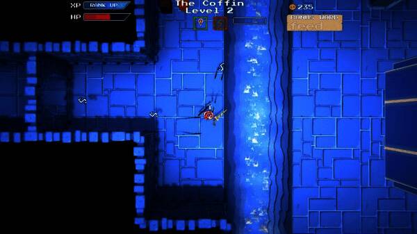 游戏中角色在复古像素风格场景中与怪物激烈战斗的画面