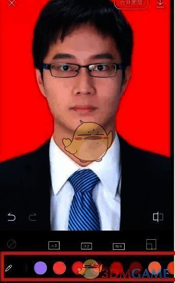 背景更换选项界面展示，突出显示颜色选择面板布局