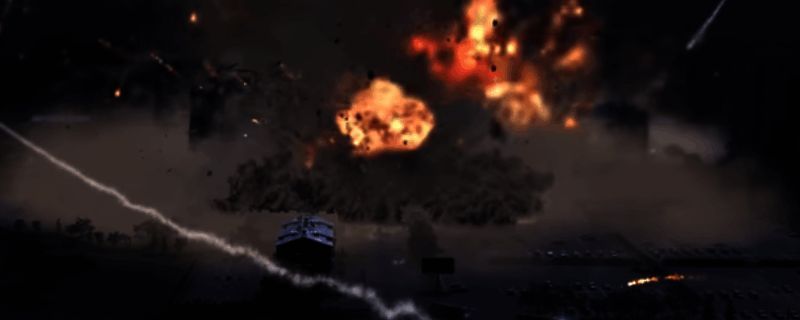 《断箭》游戏中玩家操控战略轰炸机准备投放核弹，天空中布满导弹轨迹与战斗机