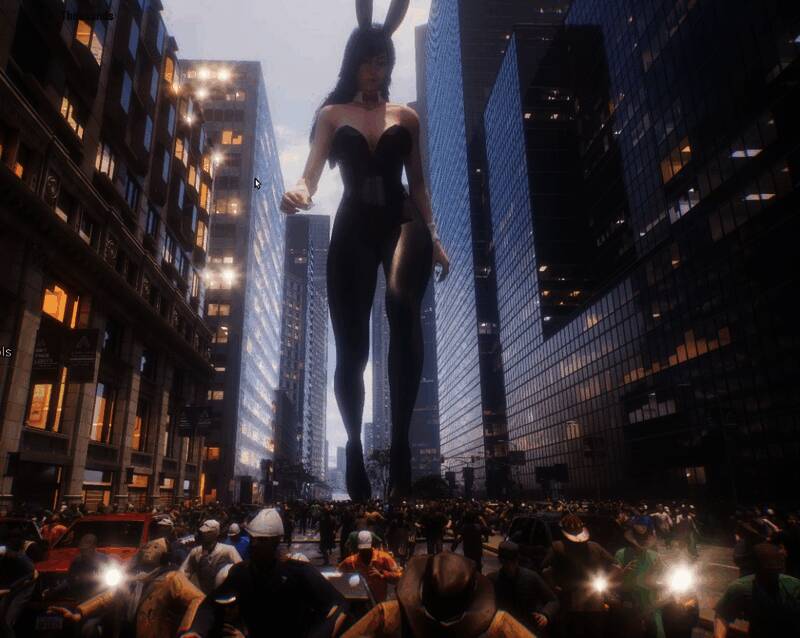 游戏主界面展示，背景为高耸入云的巨人少女