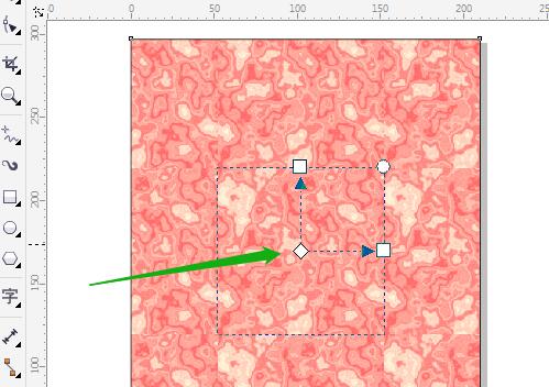 调整填充图案位置，将菱形控制点移至矩形中心