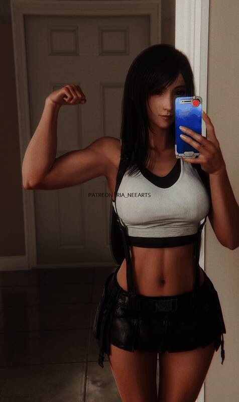 蒂法换上伊芙战衣的全身动态展示，凸显战斗风格设计