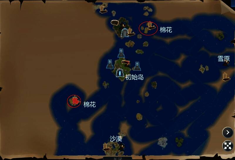 游戏角色手持棉花站在热带岛屿上的特写画面